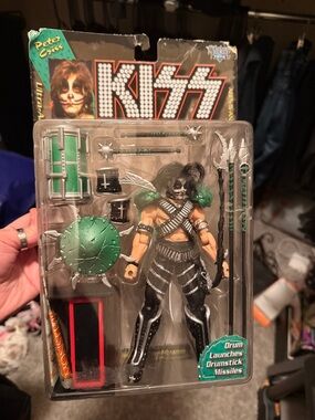 KISS Peter Criss Action Figure - Green, Black & Silver Stage Gear